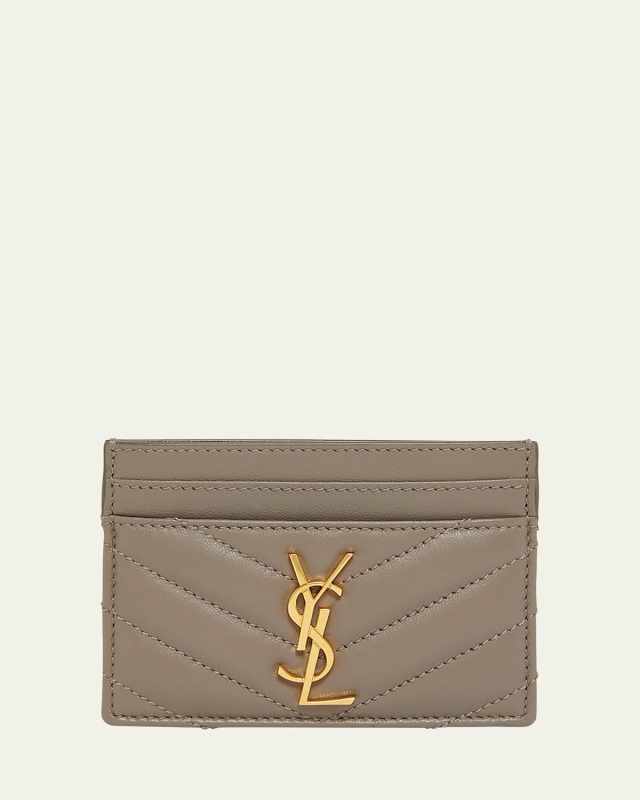YSL Monogram Card Case in Quilted Smooth Leather